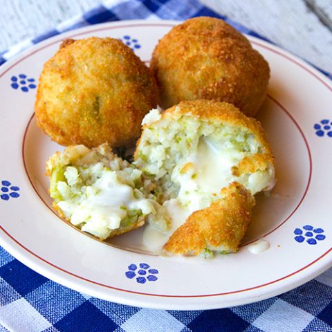 Asparagus Arancini Stuffed With Creamy Taleggio Cheese