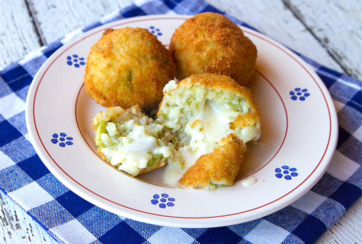 Asparagus Arancini Stuffed With Creamy Taleggio Cheese