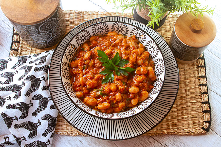 Fresh Stewed Borlotti Beans