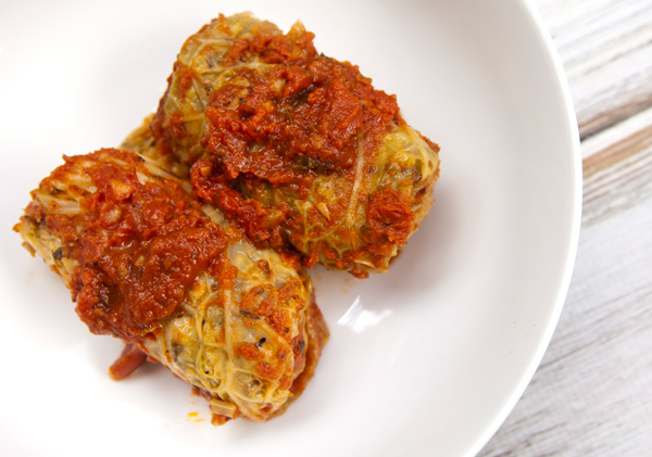 Barley & Lentil Stuffed Cabbage Rolls {Vegetarian}