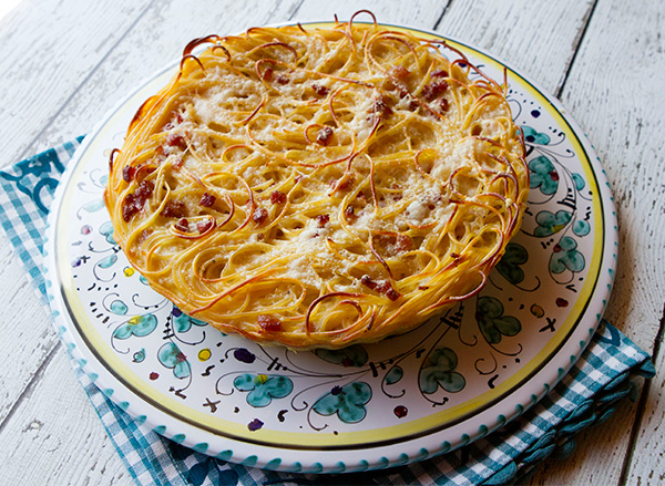 Spaghetti Carbonara Pie