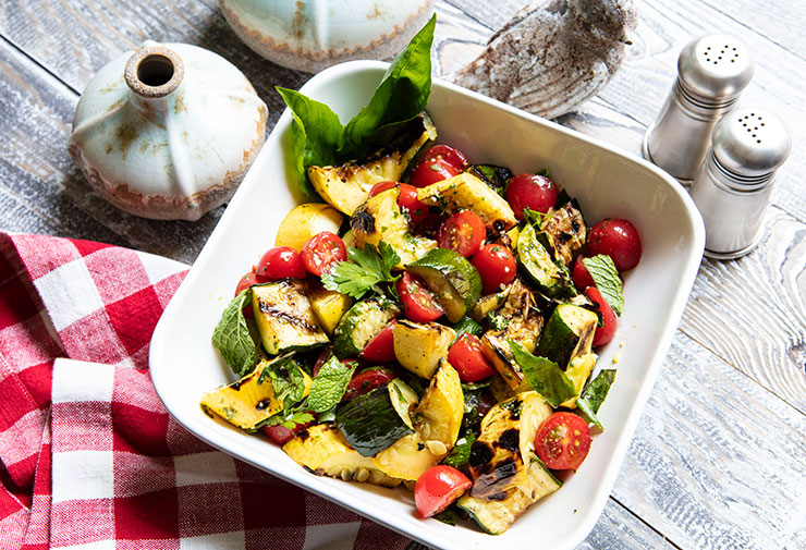 Charred Zucchini & Summer Squash Salad