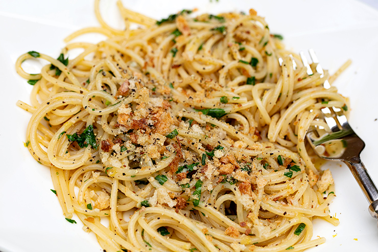 Pasta with Colatura di Alici {Essence of Anchovy Sauce}