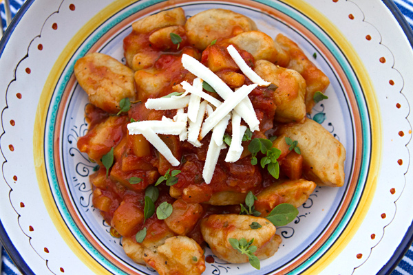 Eggplant & Potato Gnocchi With Chunky Eggplant Sauce