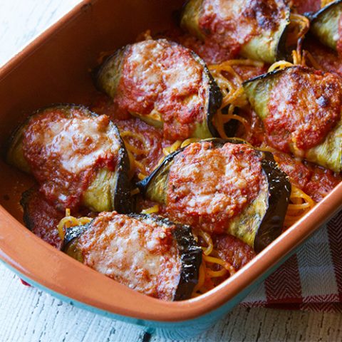 Spaghetti Stuffed Eggplant Rollups {Involtini di Melanzane}