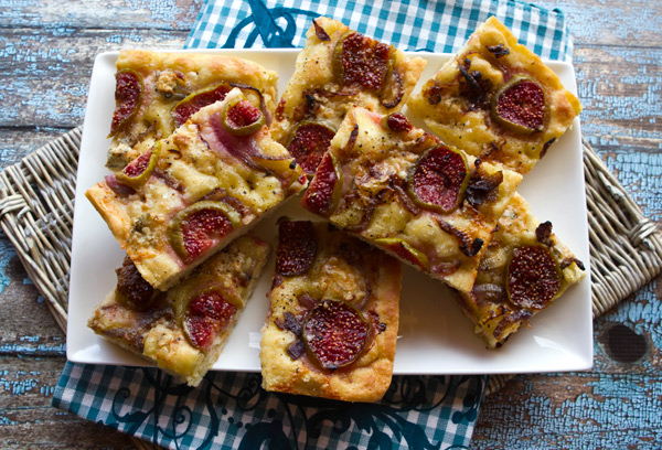 Focaccia With Figs, Caramelized Onions, & Gorgonzola Cheese