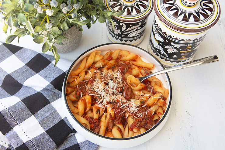 Pasta With Meaty Lamb Tomato Sauce