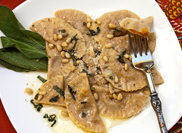 Whole Wheat Pumpkin Stuffed Mezzaluna Pasta – A Step by Step Tutorial