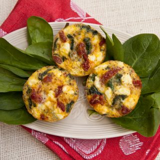 Mini Frittata with Spinach, Sun-dried Tomatoes & Goat Cheese