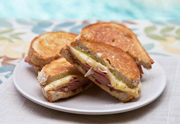 Mortadella, Asiago & Olive Spread Panini
