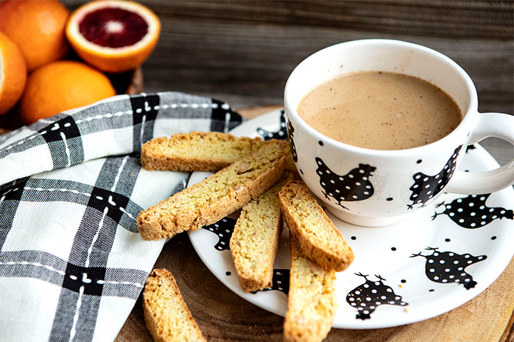 Blood Orange Toasted Almond Biscotti