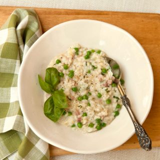 Risotto With Spring Peas, Ham & Fontina
