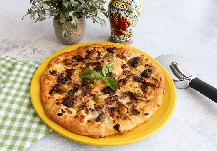 Pizza with Brussels Sprouts & Sausage