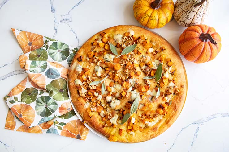 Focaccia With Roasted Squash, Walnuts, & Gorgonzola
