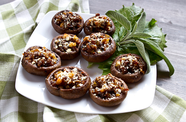 Chestnut and Sausage Stuffed Mushrooms