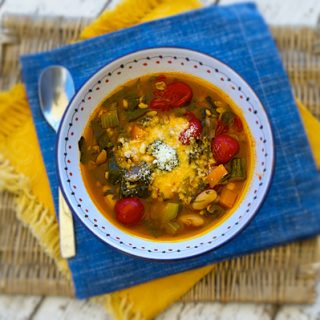 Summer Garden Minestrone With Fresh Borlotti Beans & Farro