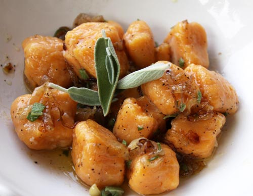 Sweet Potato Gnocchi In Brown Butter Sage Sauce