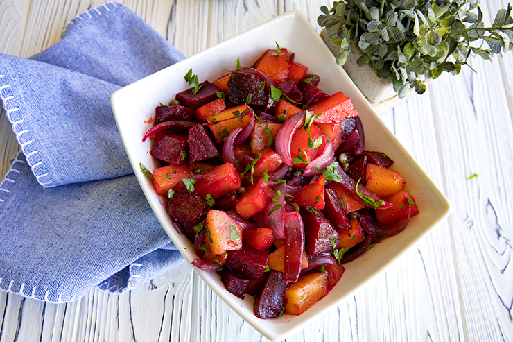 Sweet And Sour Roasted Beets And Onions
