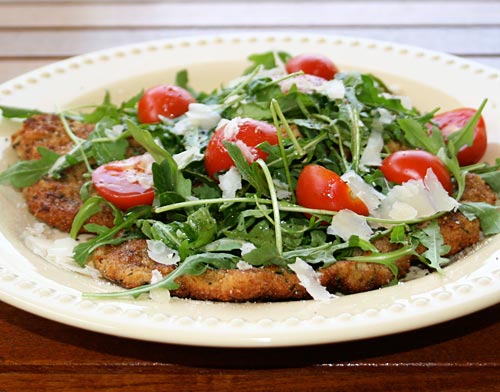 Veal Scallopini with Arugula Salad